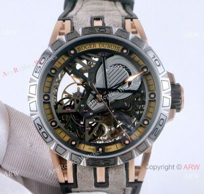 High Quality Roger Dubuis Excalibur Aventador S Rose Gold Watches 46mm